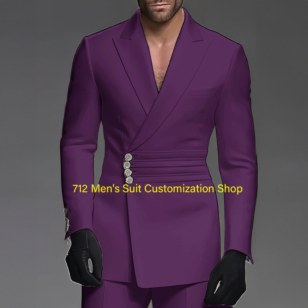 Handsome Men's 2 Piece Suit Wedding Groom Tuxedo Stylish Formal Wear XS-5XL Custom Blazer Pants Men Handsome Men's 2 Piece Suit Wedding Groom Tuxedo Stylish Formal Wear XS-5XL Custom Blazer Pants Men
