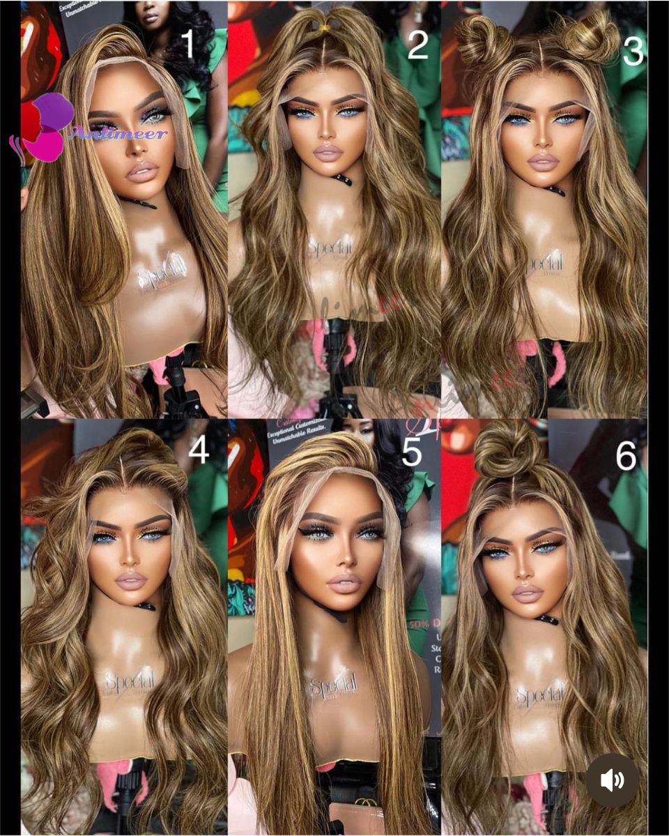 Anlimeer Long Natural Wave Brazilian Human Hair Wig