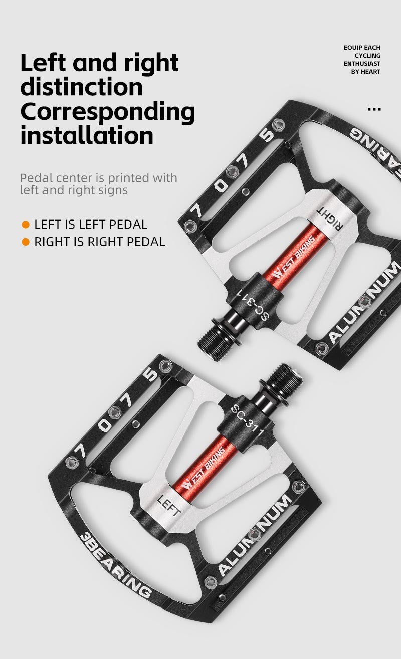 West Biking 3 Bearing Ultralight Bike Pedals