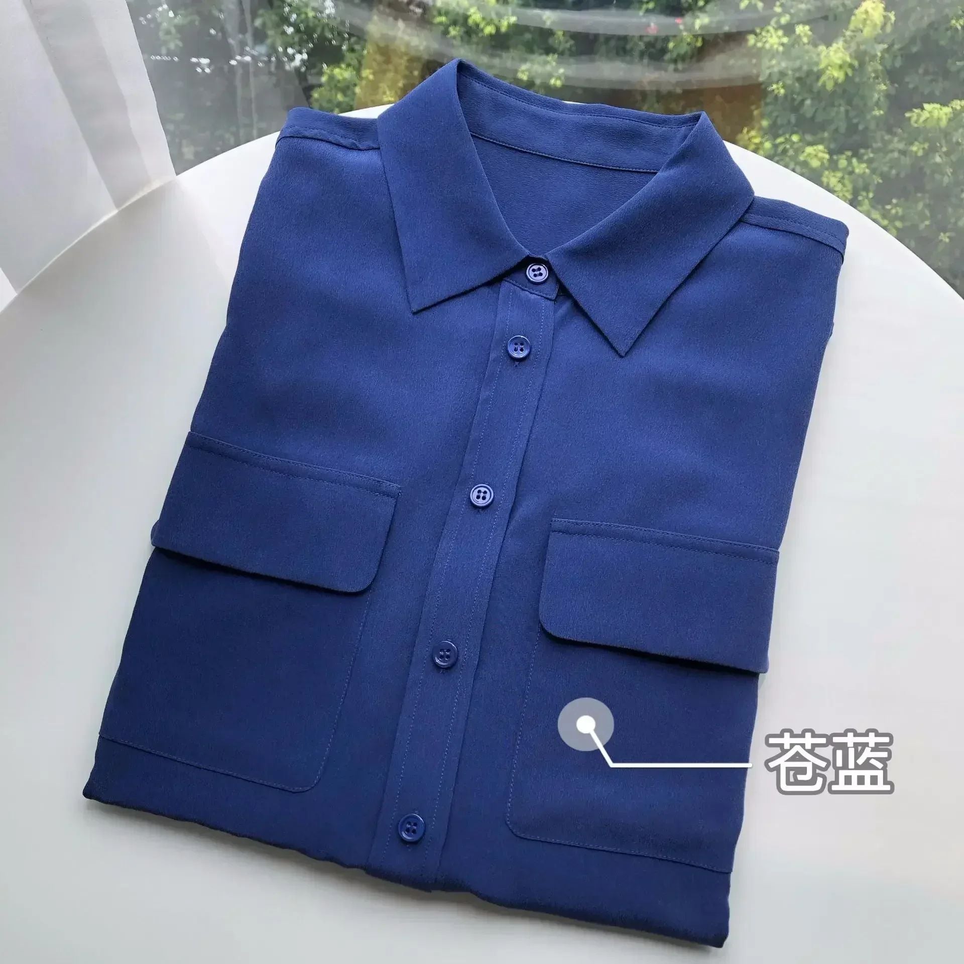 39 colors option draped sand-washed mulberry silk shirt blouse women classic