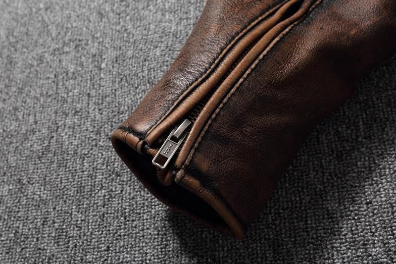 COPERSIAN Men's Cowhide Leather Jacket