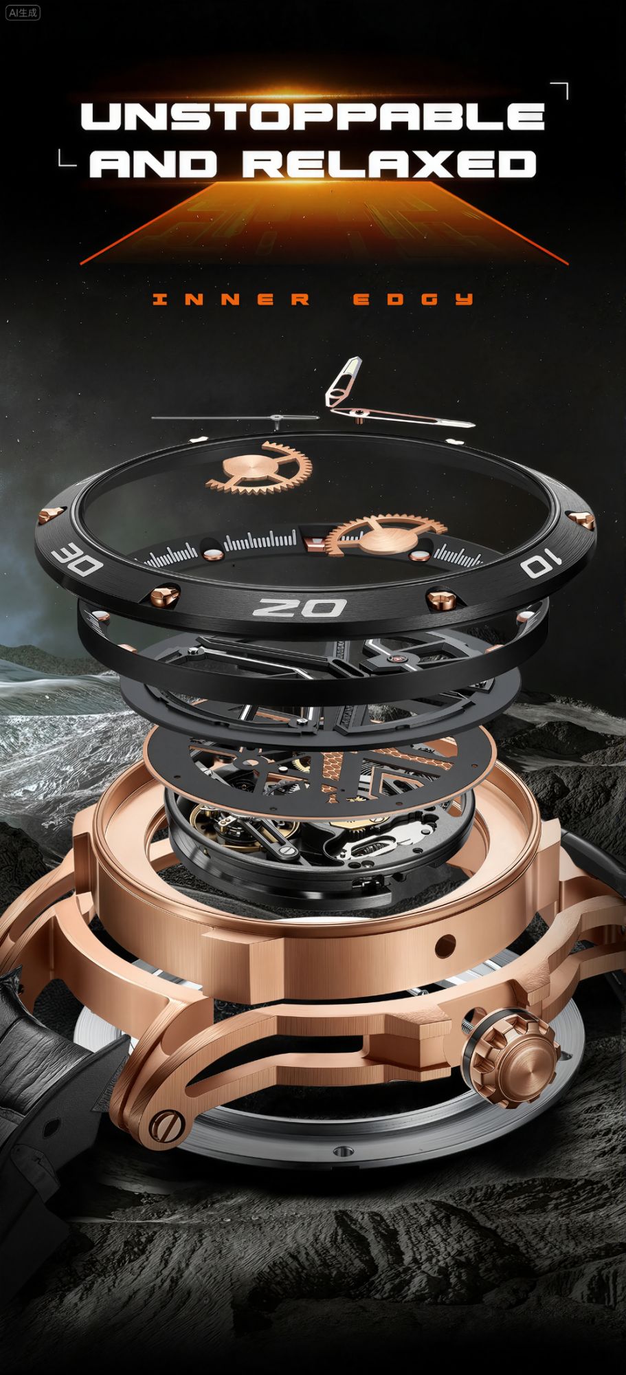 Bonest Gatti Men's Automatic Watch Luxury Vintage Mechanical 5ATM Skeleton Sapphire Luminous Leather Strap German Design Bonest Gatti Men's Automatic Watch Luxury Vintage Mechanical 5ATM Skeleton Sapphire Luminous Leather Strap German Design