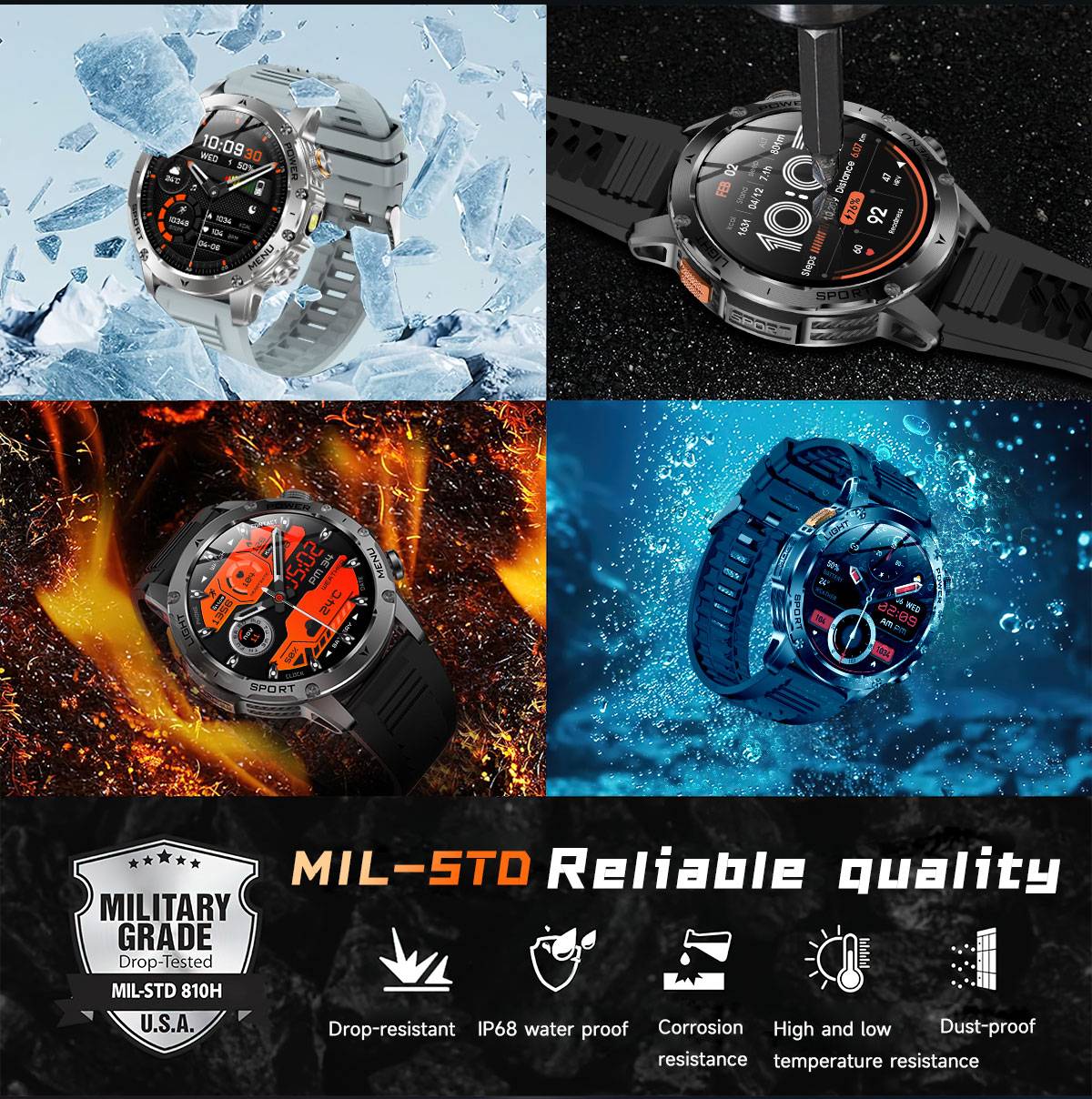 KAVSUMI GUHUAVMI AK87 Smartwatch