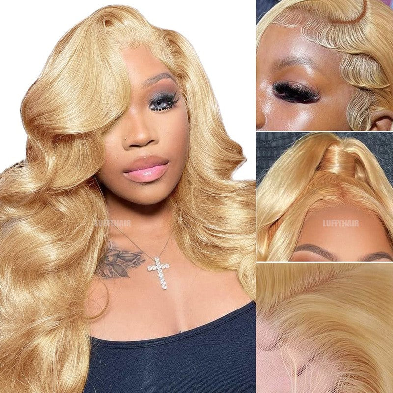 LUFFYHAIR Long Wavy Brazilian Remy Human Hair Wig