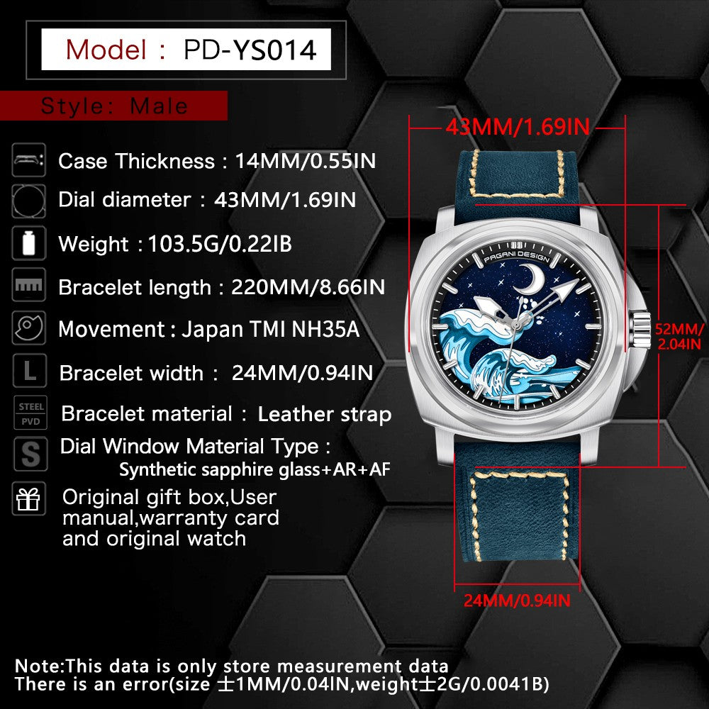 PAGANI DESIGN PD-YS014 Luxury Automatic Mechanical Watch