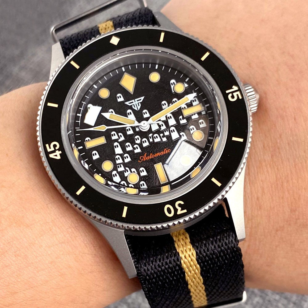 Tandorio Automatic Diver Watch: Sapphire Crystal & 200M