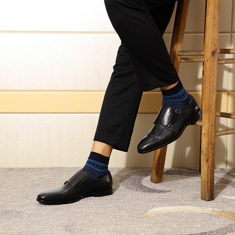 Handmade genuine leather men's oxfords, flat toe, double buckle, monk strap, classic formal shoes, size 6-13 Handmade genuine leather men's oxfords, flat toe, double buckle, monk strap, classic formal shoes, size 6-13