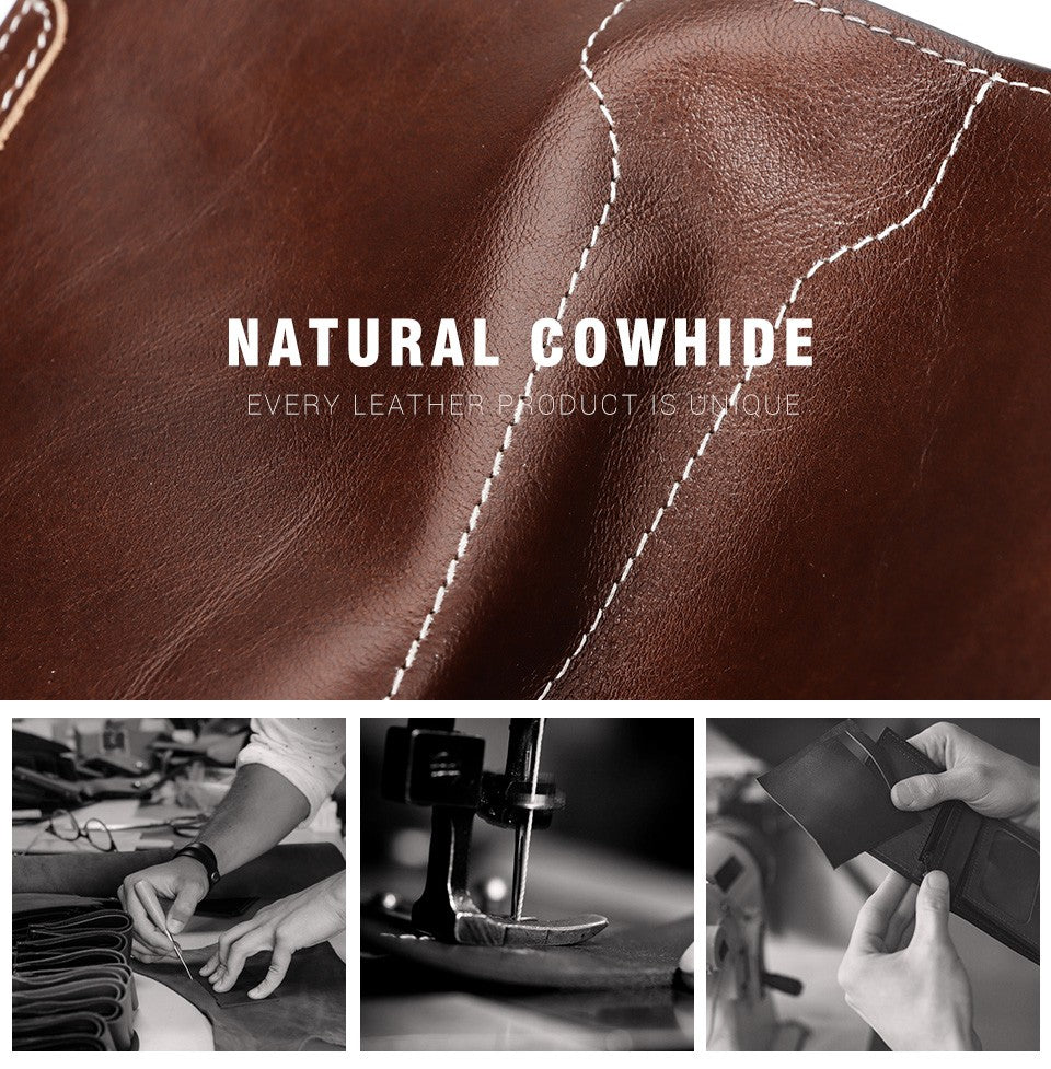 KAVI'S Men's Genuine Leather Travel Wallet