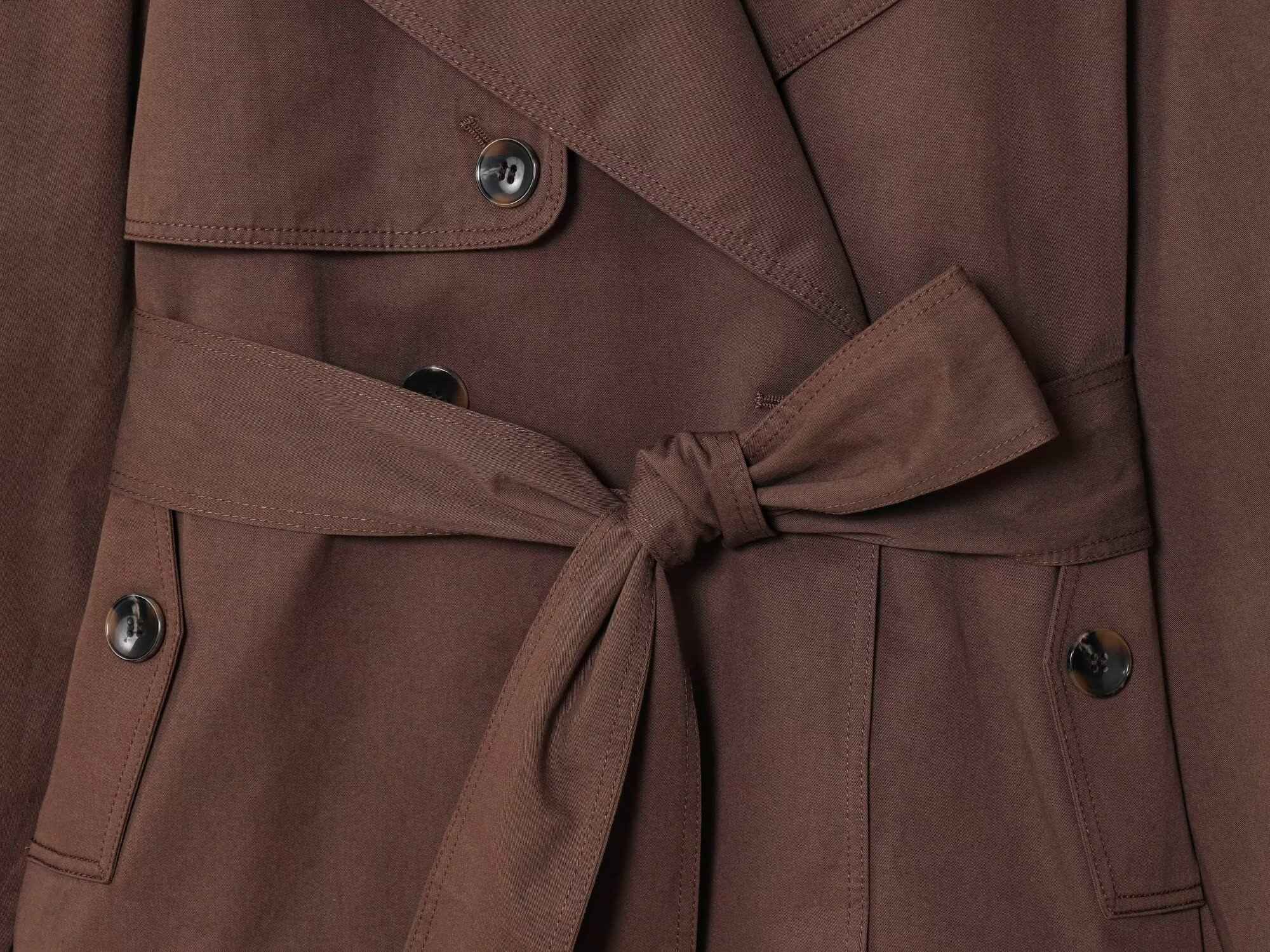 HBHSF Casual Double-Breasted Trench Coat