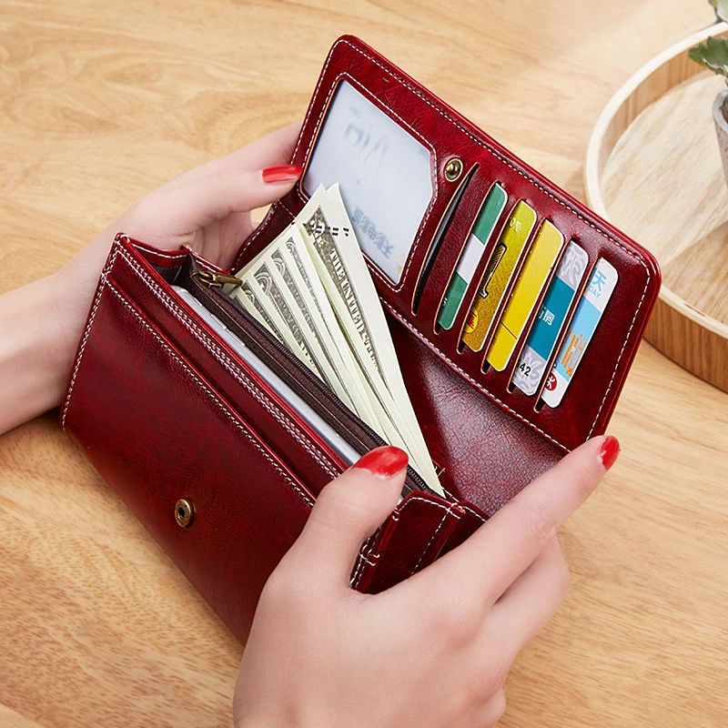 Women's Classic PU Leather Long Wallet