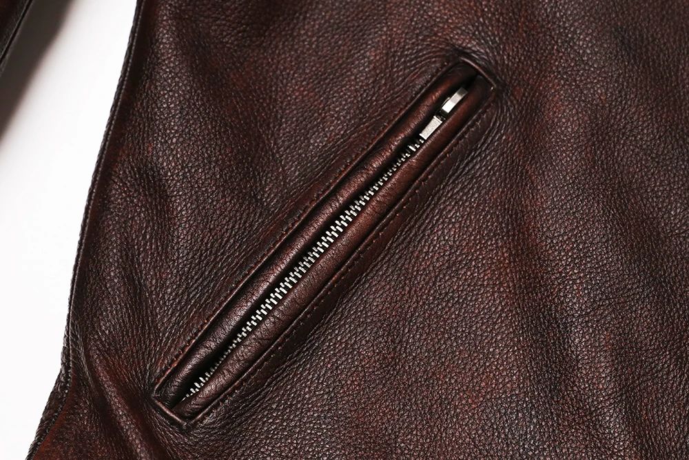 COPERSIAN Men's Cowhide Leather Jacket