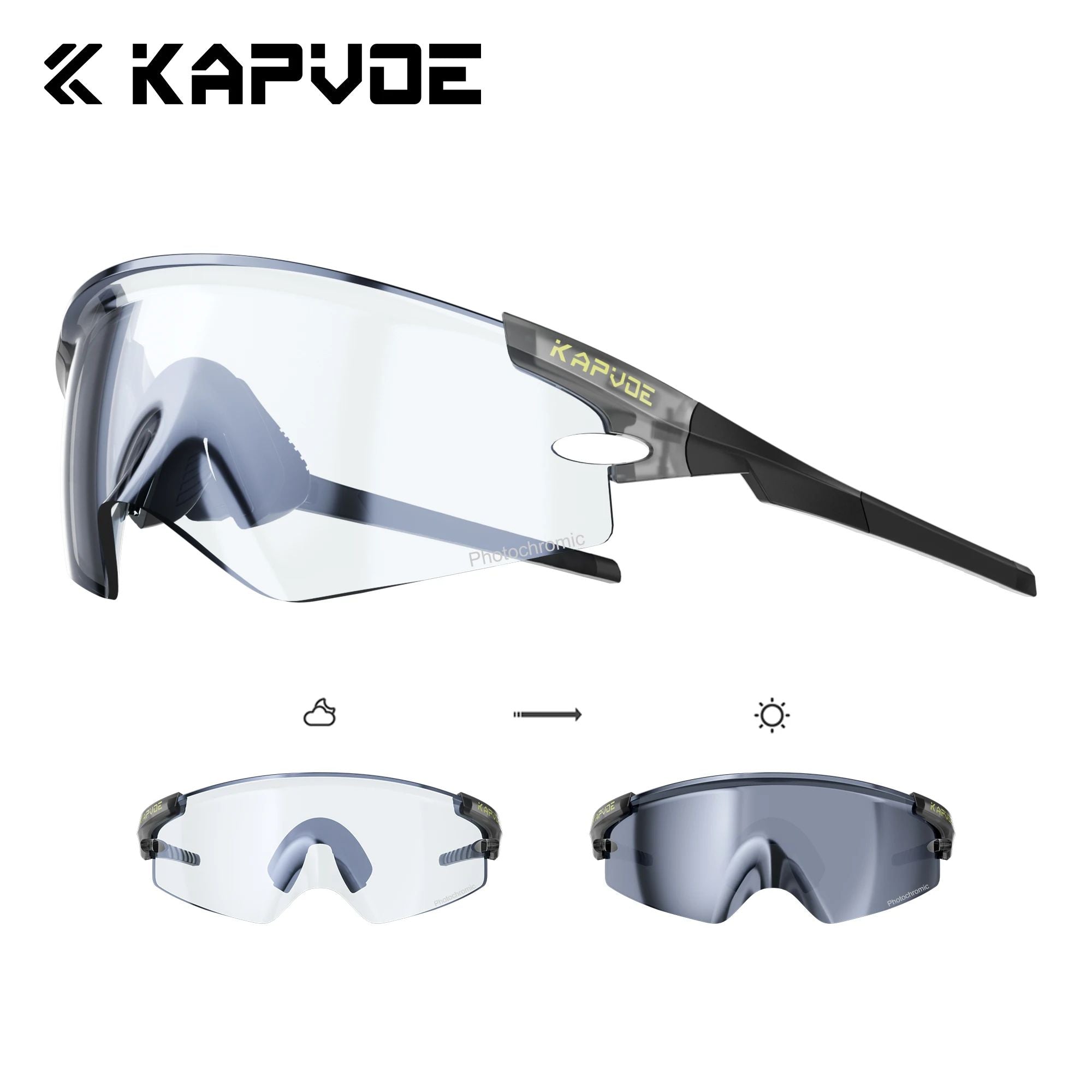 Kapvoe Photochromic Sports Sunglasses Road Bike Glasses Mountain Bike Goggles Men Women Cycling Eyewear 2025 Kapvoe Photochromic Sports Sunglasses Road Bike Glasses Mountain Bike Goggles Men Women Cycling Eyewear 2025