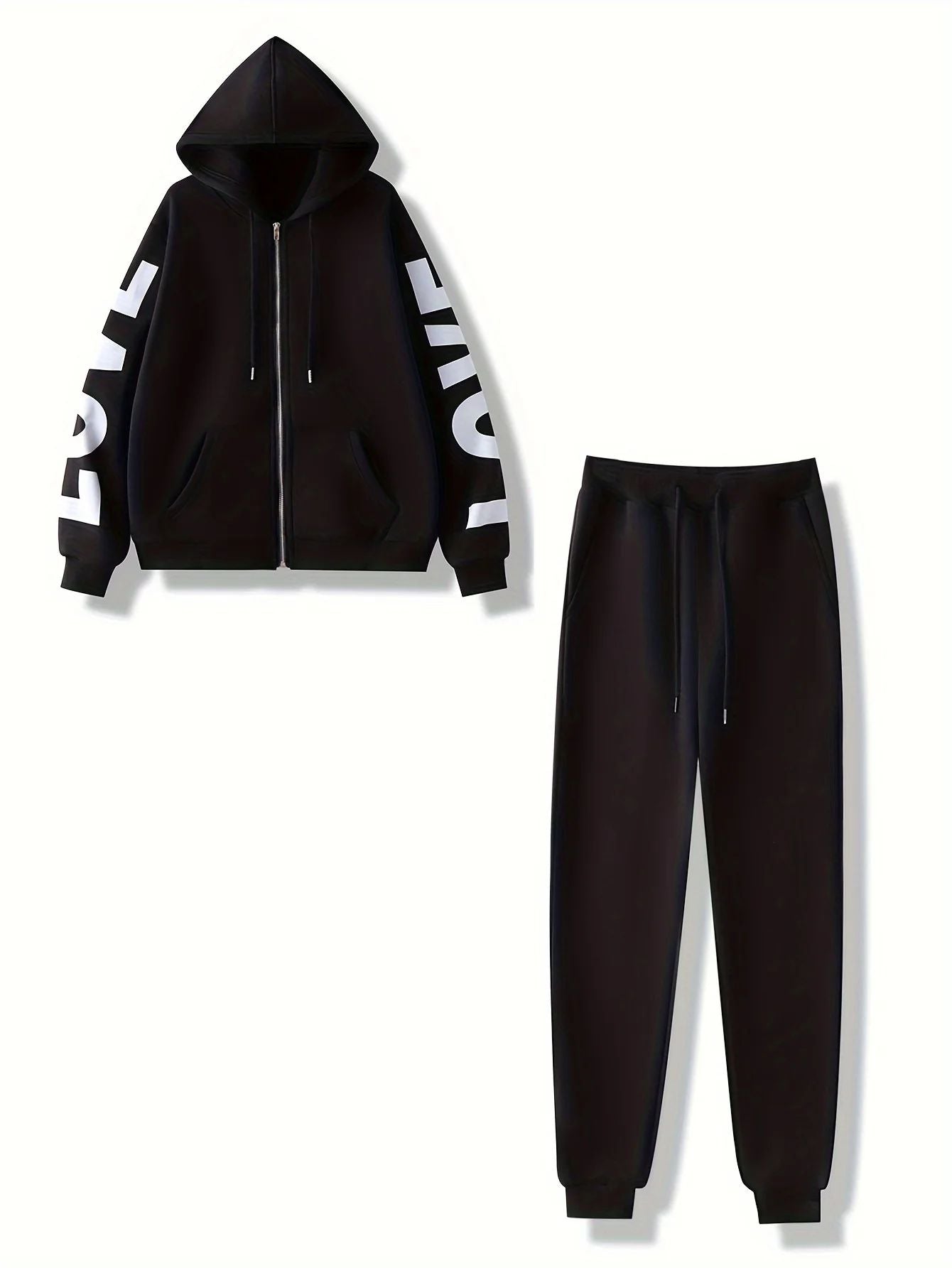 Women's two-piece sports suit, hoodies for running, Harajuku workout clothes, casual sets, new sets, 2024Women's two-piece sports suit, hoodies for running, Harajuku workout clothes, casual sets, new sets, 2024