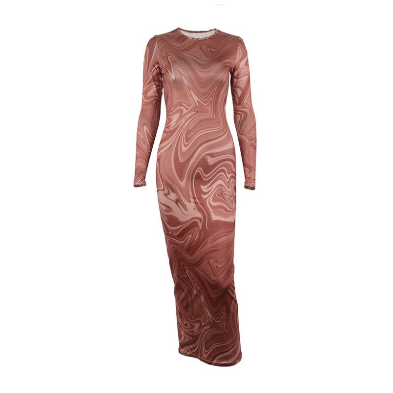 Long Sleeve Bodycon Dresses for Women Evening Party Outfits O Neck Mid Calf Sexy Vestidos De Mujer One Piece Outfits StreetwearLong Sleeve Bodycon Dresses for Women Evening Party Outfits O Neck Mid Calf Sexy Vestidos De Mujer One Piece Outfits Streetwear