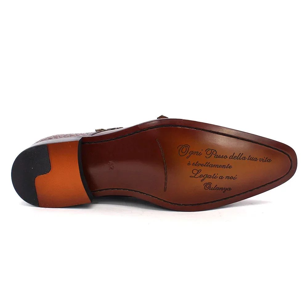 Handmade genuine leather men's oxfords, flat toe, double buckle, monk strap, classic formal shoes, size 6-13 Handmade genuine leather men's oxfords, flat toe, double buckle, monk strap, classic formal shoes, size 6-13