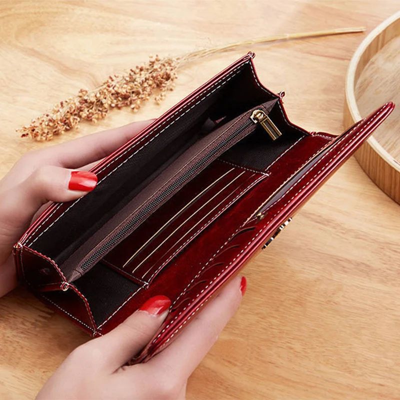Women's Classic PU Leather Long Wallet