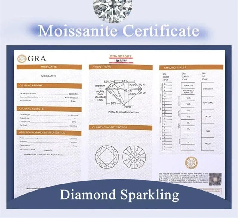 Luxury 100% Real 18k Gold Ring Women's Six-Claw Diamond Ring 6.5mm Round 1ct 1 Carat Moissanite Wedding Ring Luxury 100% Real 18k Gold Ring Women's Six-Claw Diamond Ring 6.5mm Round 1ct 1 Carat Moissanite Wedding Ring