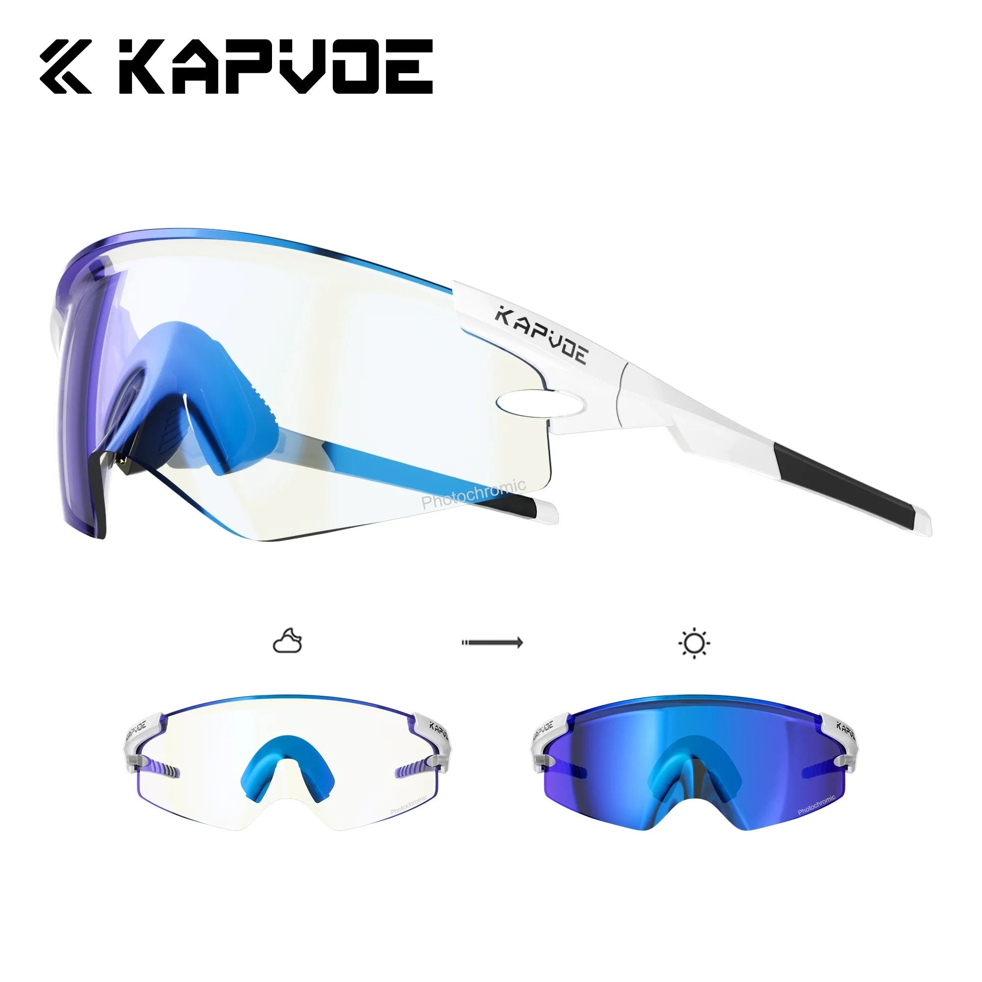 Kapvoe Photochromic Sports Sunglasses Road Bike Glasses Mountain Bike Goggles Men Women Cycling Eyewear 2025 Kapvoe Photochromic Sports Sunglasses Road Bike Glasses Mountain Bike Goggles Men Women Cycling Eyewear 2025