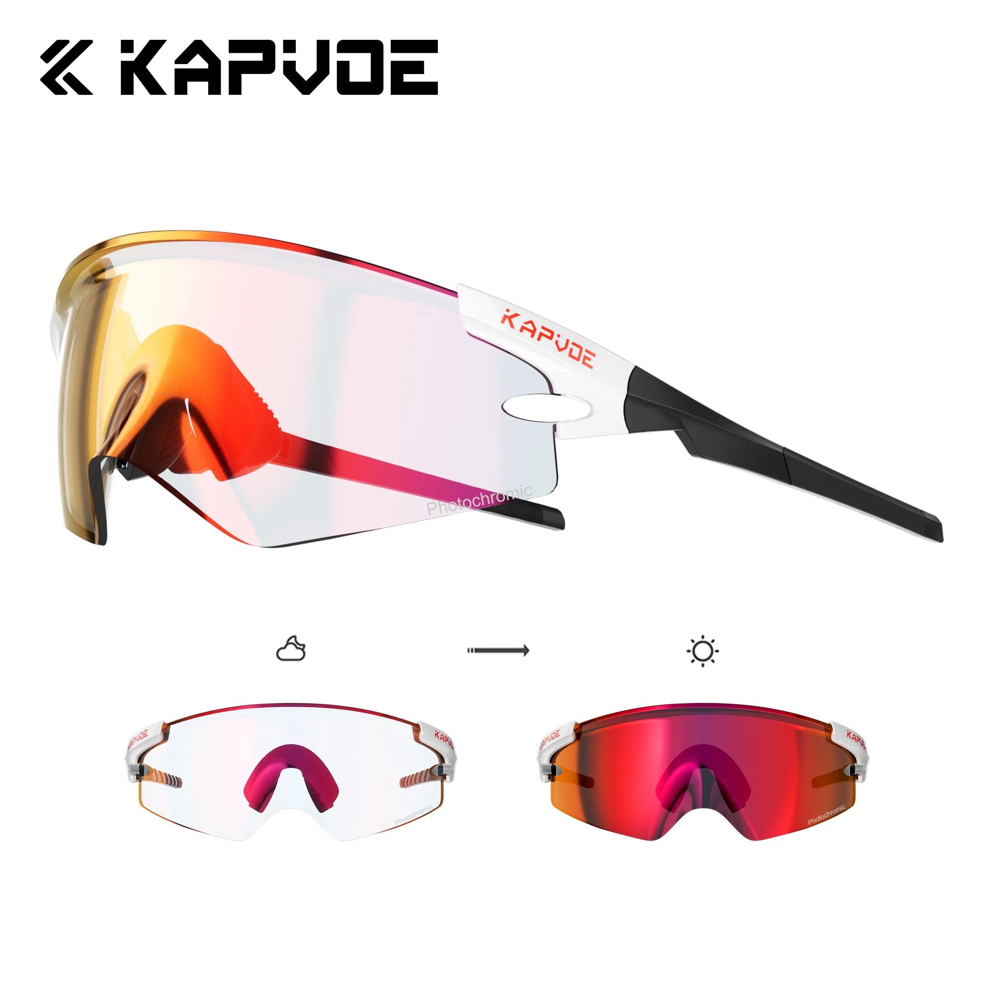 Kapvoe Photochromic Sports Sunglasses Road Bike Glasses Mountain Bike Goggles Men Women Cycling Eyewear 2025 Kapvoe Photochromic Sports Sunglasses Road Bike Glasses Mountain Bike Goggles Men Women Cycling Eyewear 2025
