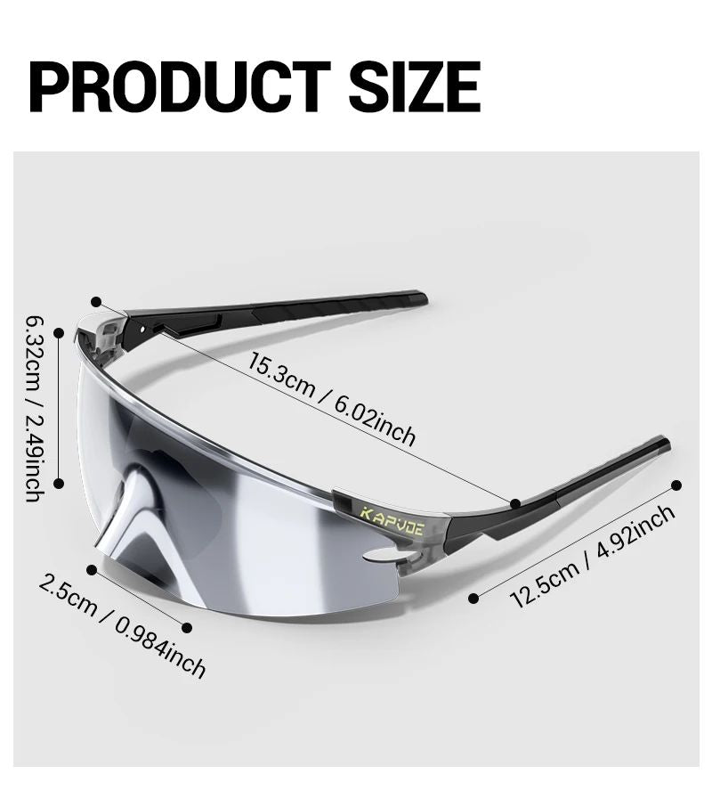 Kapvoe Photochromic Sports Sunglasses Road Bike Glasses Mountain Bike Goggles Men Women Cycling Eyewear 2025 Kapvoe Photochromic Sports Sunglasses Road Bike Glasses Mountain Bike Goggles Men Women Cycling Eyewear 2025