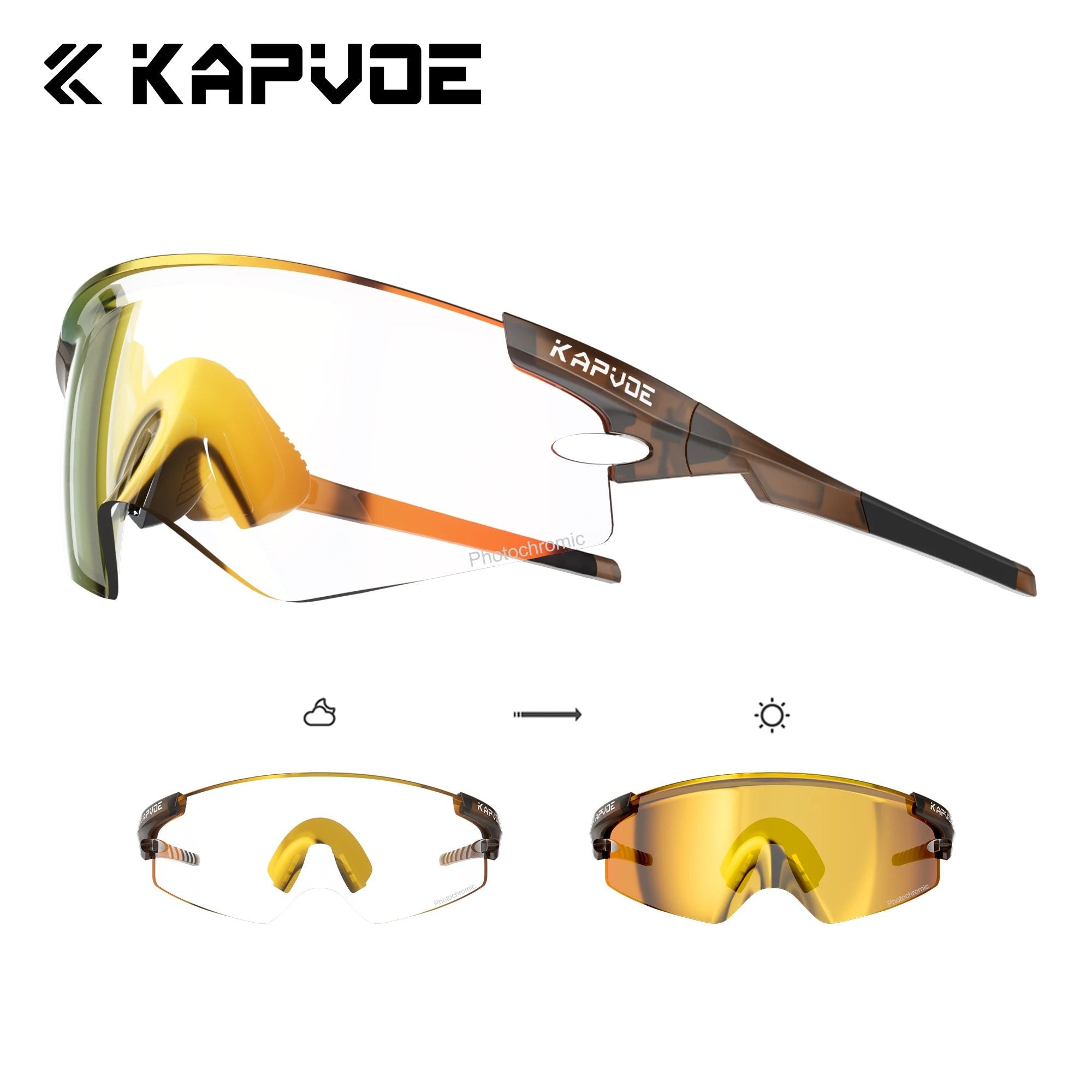 Kapvoe Photochromic Sports Sunglasses Road Bike Glasses Mountain Bike Goggles Men Women Cycling Eyewear 2025 Kapvoe Photochromic Sports Sunglasses Road Bike Glasses Mountain Bike Goggles Men Women Cycling Eyewear 2025