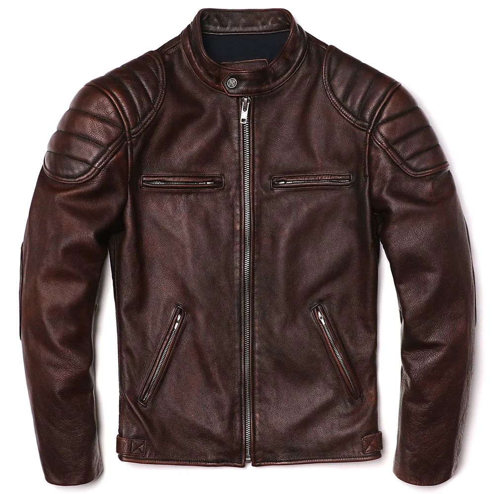 COPERSIAN Men's Cowhide Leather Jacket