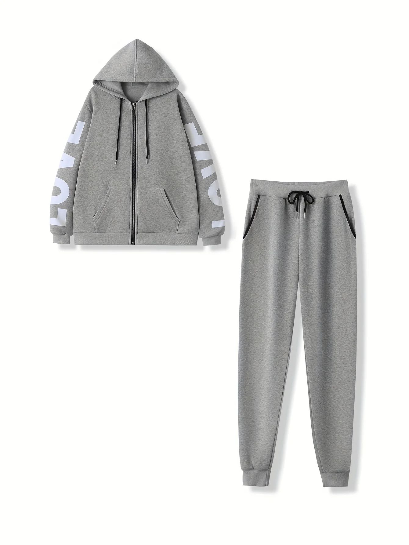 Women's two-piece sports suit, hoodies for running, Harajuku workout clothes, casual sets, new sets, 2024Women's two-piece sports suit, hoodies for running, Harajuku workout clothes, casual sets, new sets, 2024
