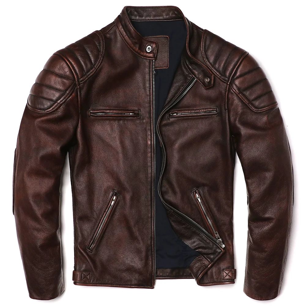 COPERSIAN Men's Cowhide Leather Jacket