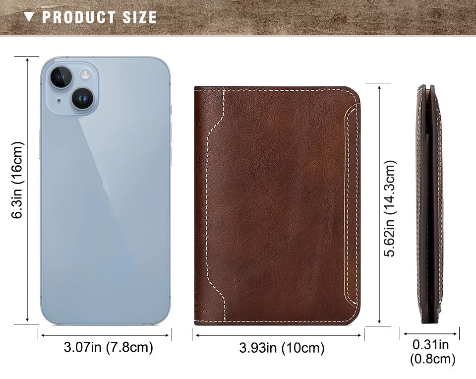 KAVI'S Men's Genuine Leather Travel Wallet