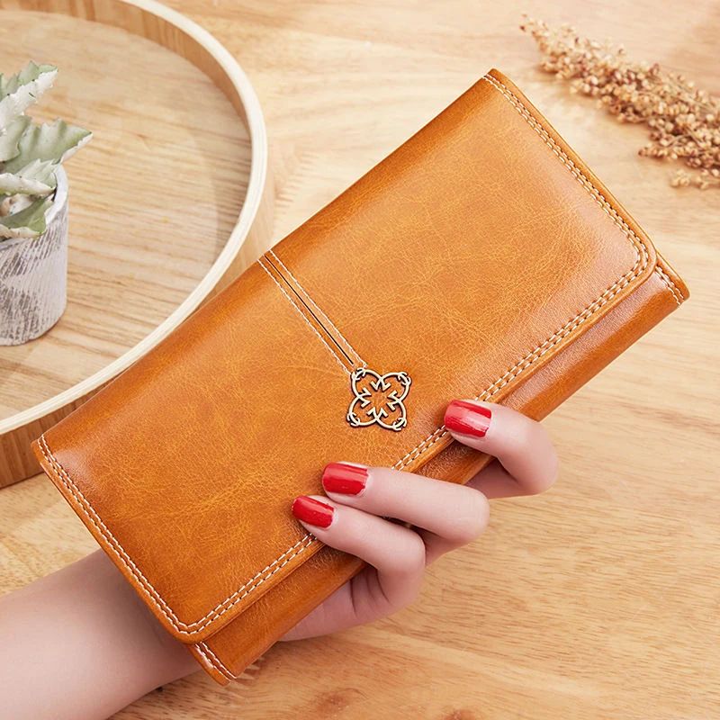 Women's Classic PU Leather Long Wallet