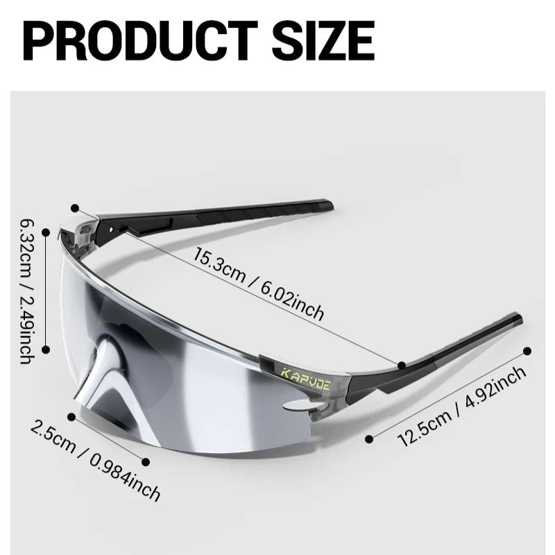 Kapvoe Photochromic Sports Sunglasses Road Bike Glasses Mountain Bike Goggles Men Women Cycling Eyewear 2025 Kapvoe Photochromic Sports Sunglasses Road Bike Glasses Mountain Bike Goggles Men Women Cycling Eyewear 2025