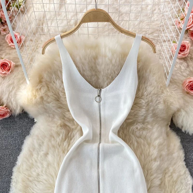 Zipple 2023 Sexy Summer Mesh Strap Dress Women Tank Elastic Waist Bodycon Sundress Female Beach Split Backless Midi Dress Zipple 2023 Sexy Summer Mesh Strap Dress Women Tank Elastic Waist Bodycon Sundress Female Beach Split Backless Midi Dress