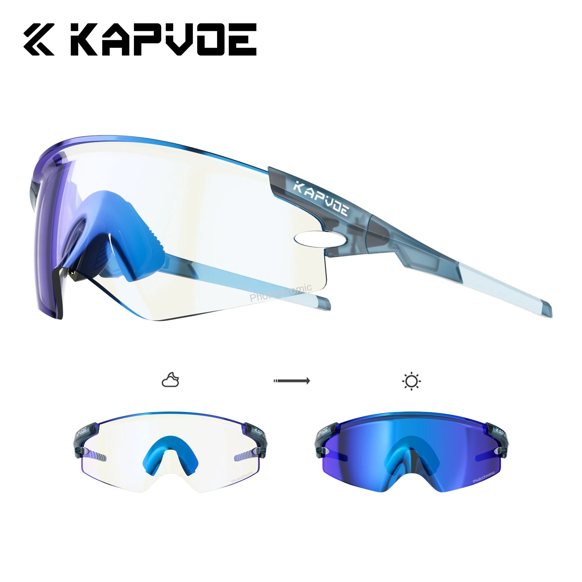 Kapvoe Photochromic Sports Sunglasses Road Bike Glasses Mountain Bike Goggles Men Women Cycling Eyewear 2025 Kapvoe Photochromic Sports Sunglasses Road Bike Glasses Mountain Bike Goggles Men Women Cycling Eyewear 2025