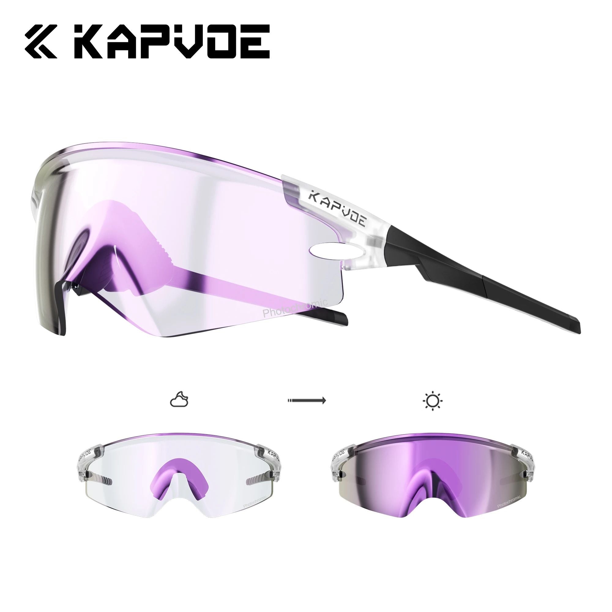 Kapvoe Photochromic Sports Sunglasses Road Bike Glasses Mountain Bike Goggles Men Women Cycling Eyewear 2025 Kapvoe Photochromic Sports Sunglasses Road Bike Glasses Mountain Bike Goggles Men Women Cycling Eyewear 2025