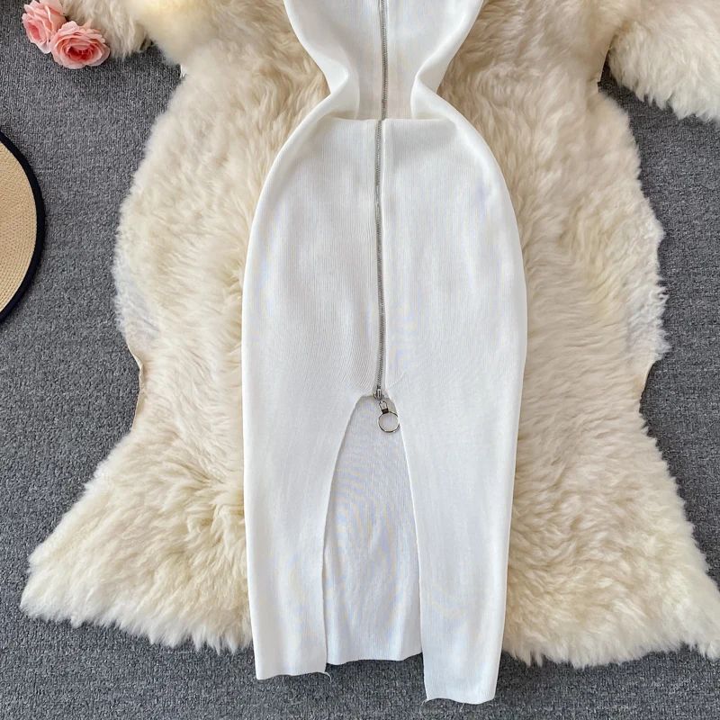 Zipple 2023 Sexy Summer Mesh Strap Dress Women Tank Elastic Waist Bodycon Sundress Female Beach Split Backless Midi Dress Zipple 2023 Sexy Summer Mesh Strap Dress Women Tank Elastic Waist Bodycon Sundress Female Beach Split Backless Midi Dress