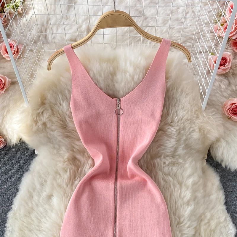 Zipple 2023 Sexy Summer Mesh Strap Dress Women Tank Elastic Waist Bodycon Sundress Female Beach Split Backless Midi Dress Zipple 2023 Sexy Summer Mesh Strap Dress Women Tank Elastic Waist Bodycon Sundress Female Beach Split Backless Midi Dress
