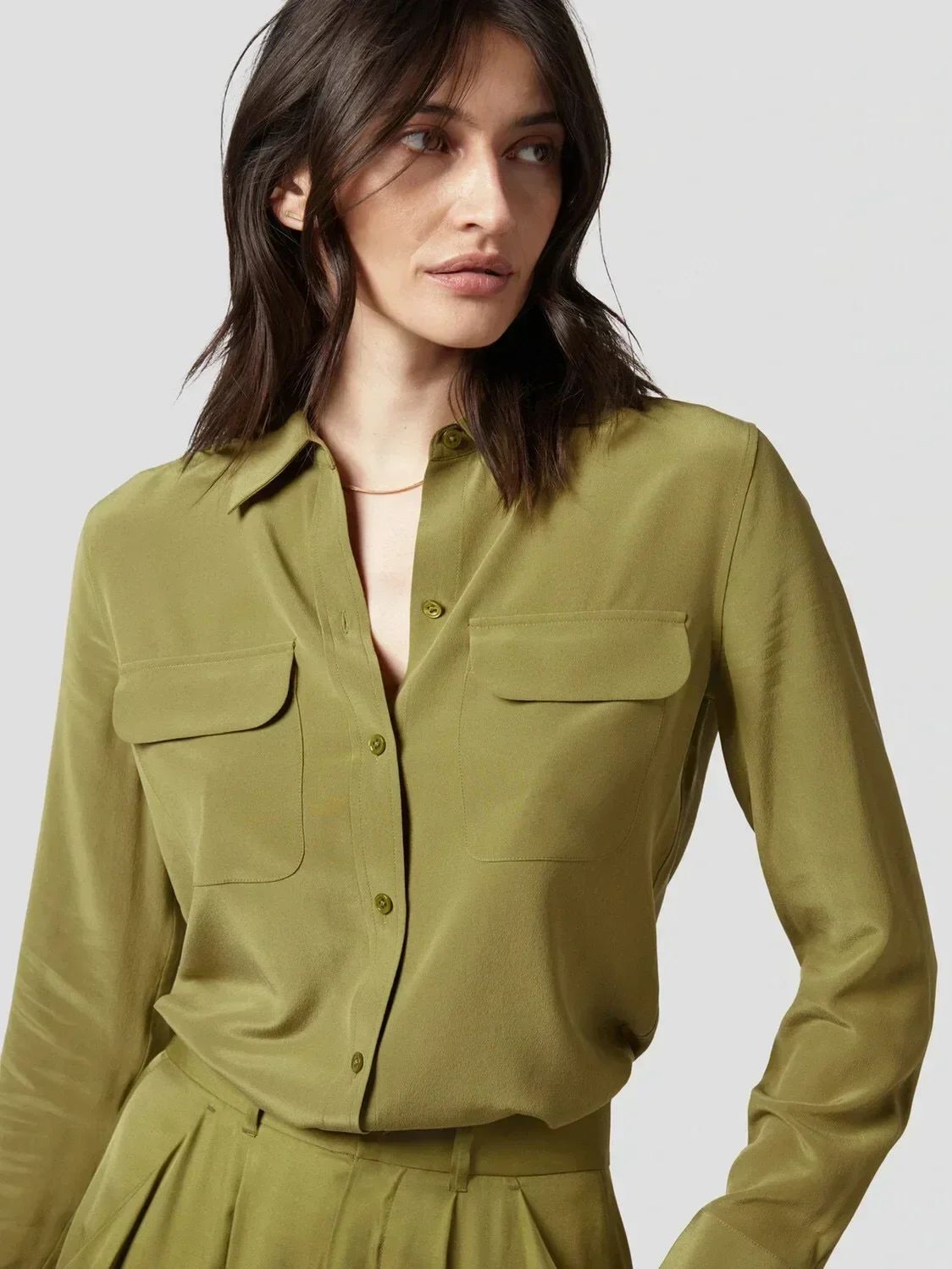 39 colors option draped sand-washed mulberry silk shirt blouse women classic