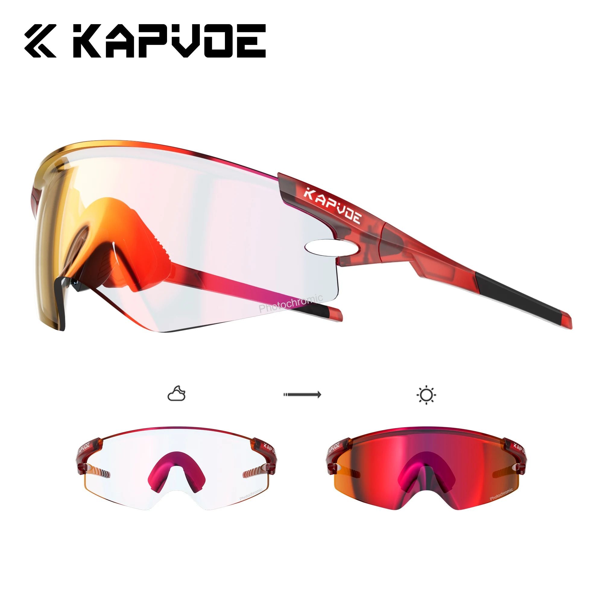 Kapvoe Photochromic Sports Sunglasses Road Bike Glasses Mountain Bike Goggles Men Women Cycling Eyewear 2025 Kapvoe Photochromic Sports Sunglasses Road Bike Glasses Mountain Bike Goggles Men Women Cycling Eyewear 2025