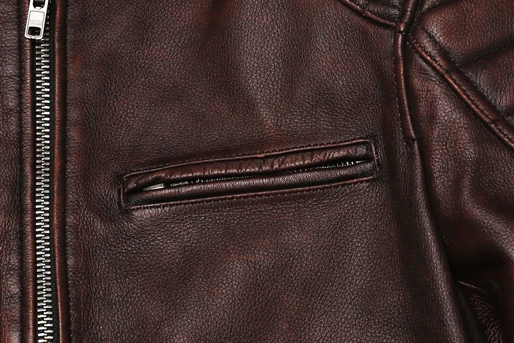 COPERSIAN Men's Cowhide Leather Jacket