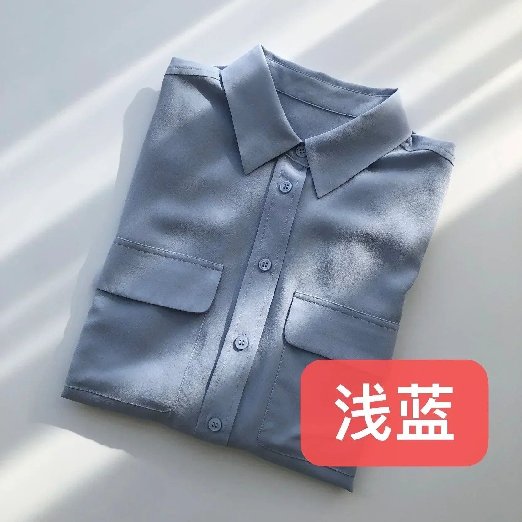 39 colors option draped sand-washed mulberry silk shirt blouse women classic