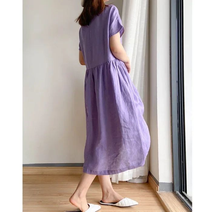 New in Spring Summer Women's Dress Elegant Casual Loose Short Sleeve Tops A-Line Oversize Solid Midi Dresses for Women Clothing New in Spring Summer Women's Dress Elegant Casual Loose Short Sleeve Tops A-Line Oversize Solid Midi Dresses for Women Clothing