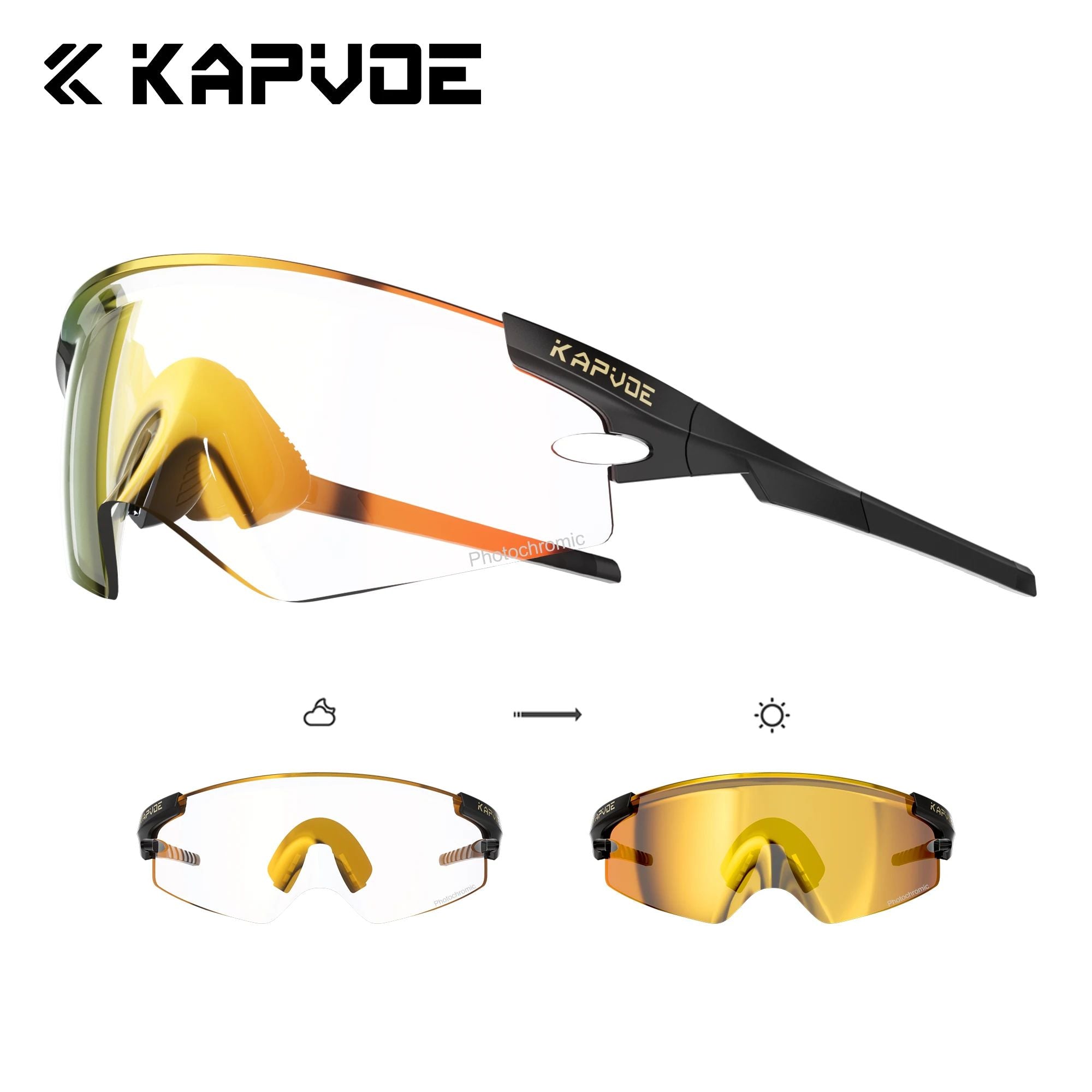 Kapvoe Photochromic Sports Sunglasses Road Bike Glasses Mountain Bike Goggles Men Women Cycling Eyewear 2025 Kapvoe Photochromic Sports Sunglasses Road Bike Glasses Mountain Bike Goggles Men Women Cycling Eyewear 2025
