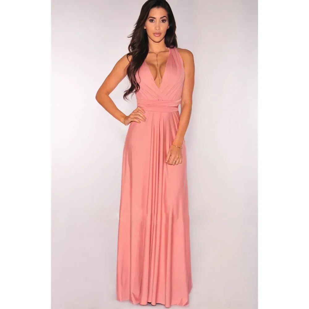 Fashion Multi-Frayed V-Neck Vestidos De Fiesta Women Long Dress Sexy Tied Lady Summer Maxi Dress Fashion Multi-Frayed V-Neck Vestidos De Fiesta Women Long Dress Sexy Tied Lady Summer Maxi Dress