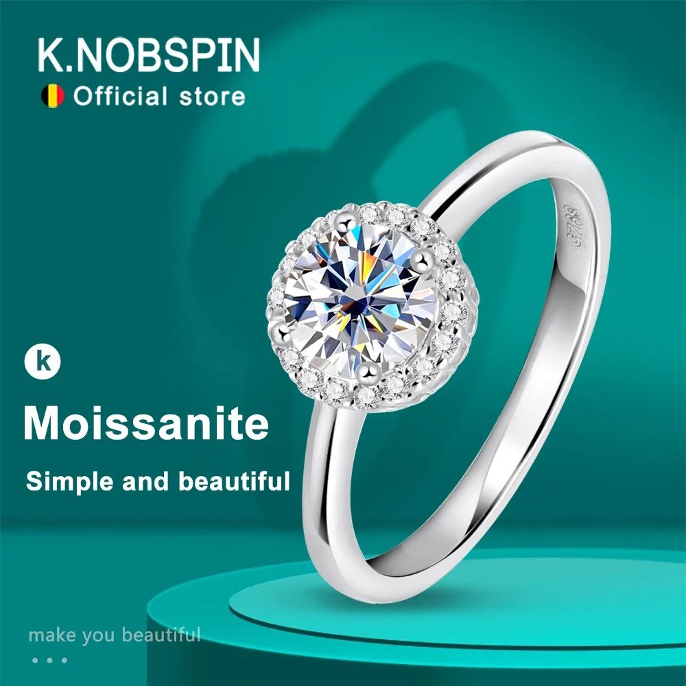 KNOBSPIN Moissanite Wedding Band