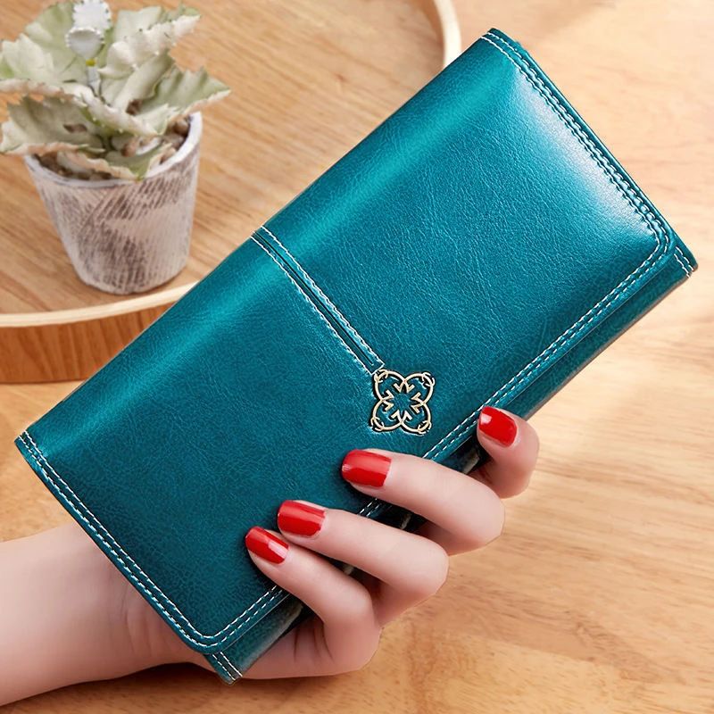 Women's Classic PU Leather Long Wallet