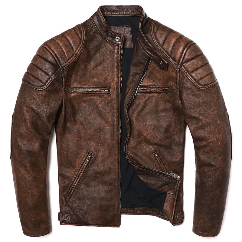 COPERSIAN Men's Cowhide Leather Jacket