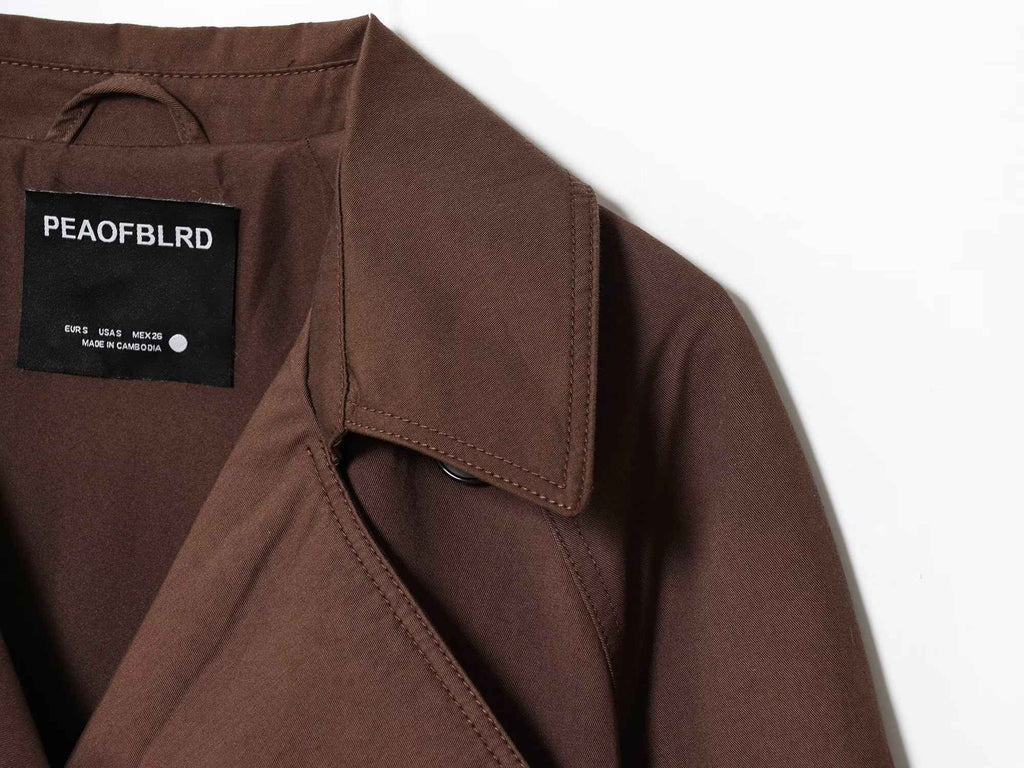 HBHSF Casual Double-Breasted Trench Coat