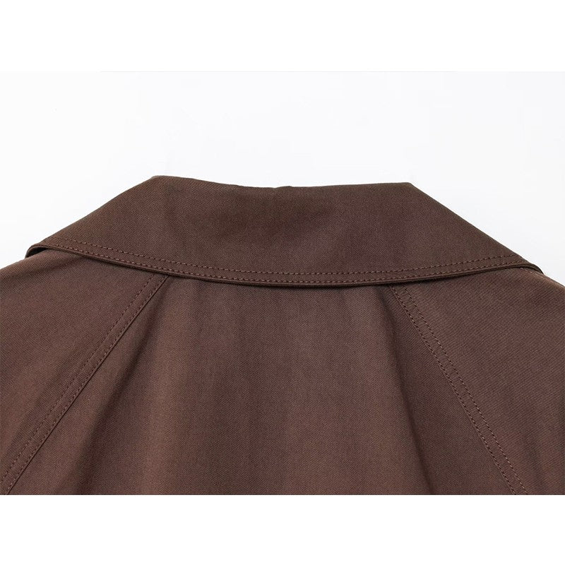 HBHSF Casual Double-Breasted Trench Coat