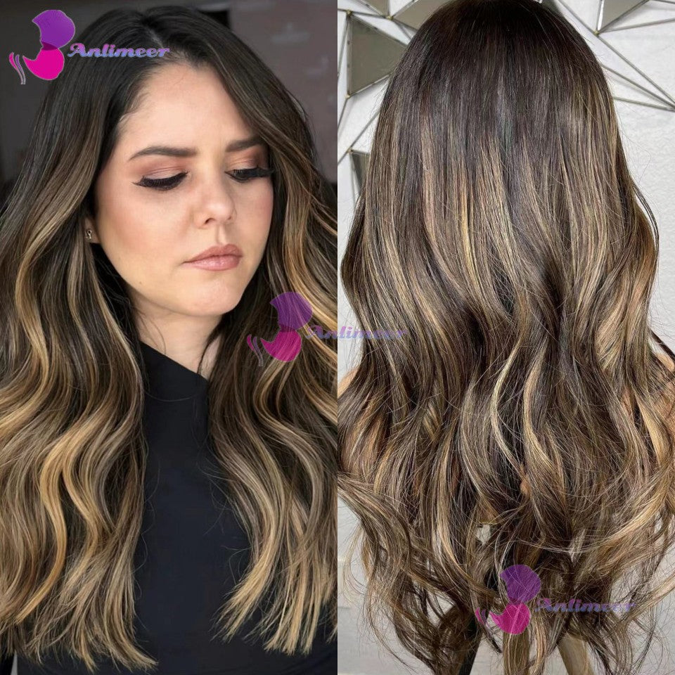 Anlimeer Long Body Wave Brazilian Virgin Human Hair Wig