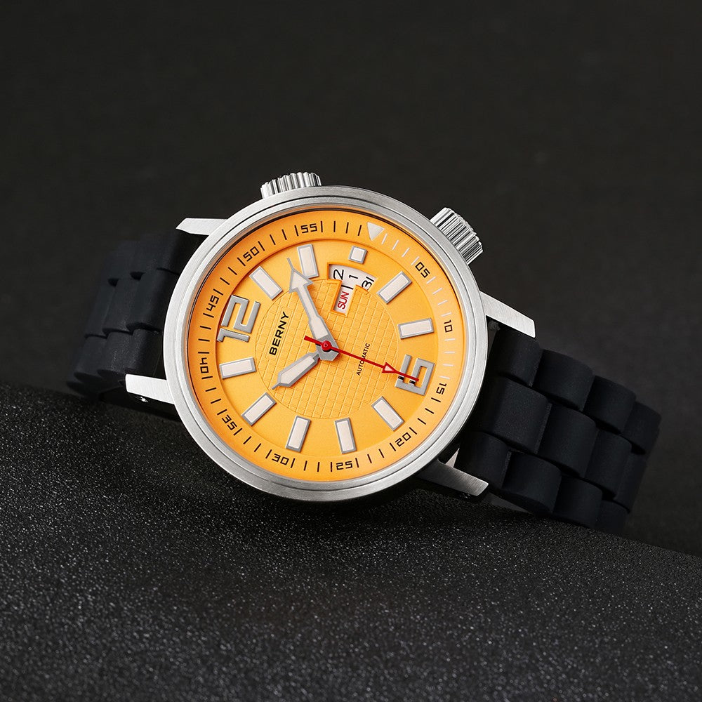 BERNY 20ATM Diver Relógio Mecânico Automático para Homens Super Luminoso À P